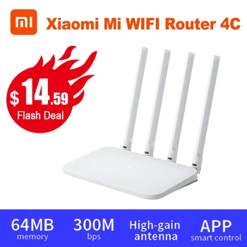 Original Xiaomi Mi WIFI Router 4C 64 RAM 300Mbps 2.4G 802.11 b/g/n 4 Antennas Band Wireless Routers WiFi Repeater APP Control
Original Xiaomi Mi WIFI Router 4C 64 RAM 300Mbps 2.4G 802.11 b/g/n 4 Antennas Band Wireless Routers WiFi Repeater APP Control