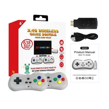 Wireless Super Mini Built-In 638 Games TV Video Console 2.4G with Double Gamepad Mini Handheld Player for Kids Gift
Wireless Super Mini Built-In 638 Games TV Video Console 2.4G with Double Gamepad Mini Handheld Player for Kids Gift