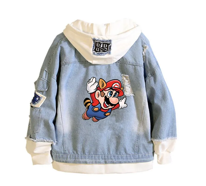 Men's 2019 New Game Super Mario printing Denim Jacket Casual Bomber coat Hip Hop Retro hoodie Jacket Streetwear
Men's 2019 New Game Super Mario printing Denim Jacket Casual Bomber coat Hip Hop Retro hoodie Jacket Streetwear