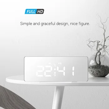 LED Mirror Alarm Clock Digital Snooze Table Clock Wake Up Light memory function Adjustable Brigtness LED Display Home Decoration
LED Mirror Alarm Clock Digital Snooze Table Clock Wake Up Light memory function Adjustable Brigtness LED Display Home Decoration