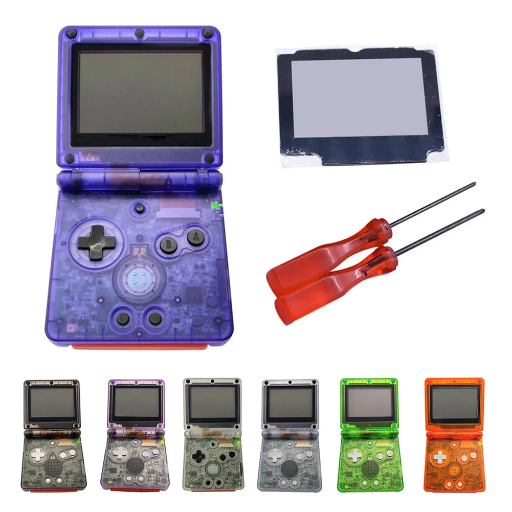 Replacement Transparent Clear Full Housing Shell Case + Screen Lens + Screwdriver for Nintendo Gameboy Advance SP GBA SP Console
Replacement Transparent Clear Full Housing Shell Case + Screen Lens + Screwdriver for Nintendo Gameboy Advance SP GBA SP Console