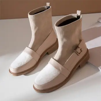 Luxury brand ankle boots women's new winter shoes genuine leather buckle mixed color Stretch ankle boots women's botas mujer
Luxury brand ankle boots women's new winter shoes genuine leather buckle mixed color Stretch ankle boots women's botas mujer