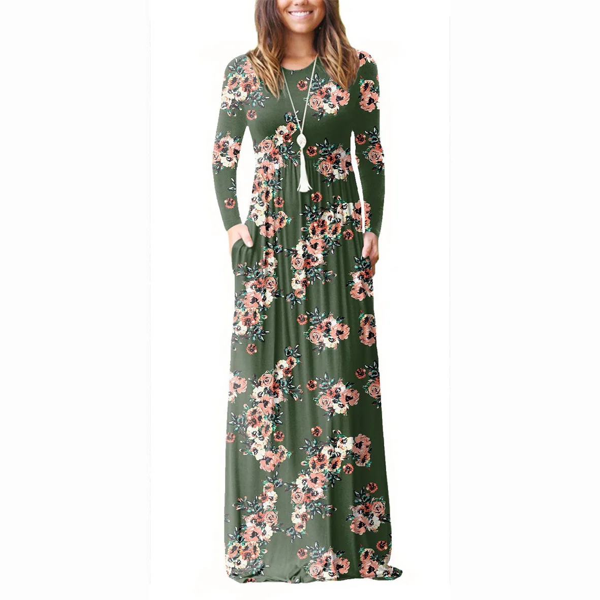 2018 Autumn Europe And America New Style WOMEN'S Dress Hot Selling Long Sleeve Printed Dress Crew Neck Pocket Dress
2018 Autumn Europe And America New Style WOMEN'S Dress Hot Selling Long Sleeve Printed Dress Crew Neck Pocket Dress