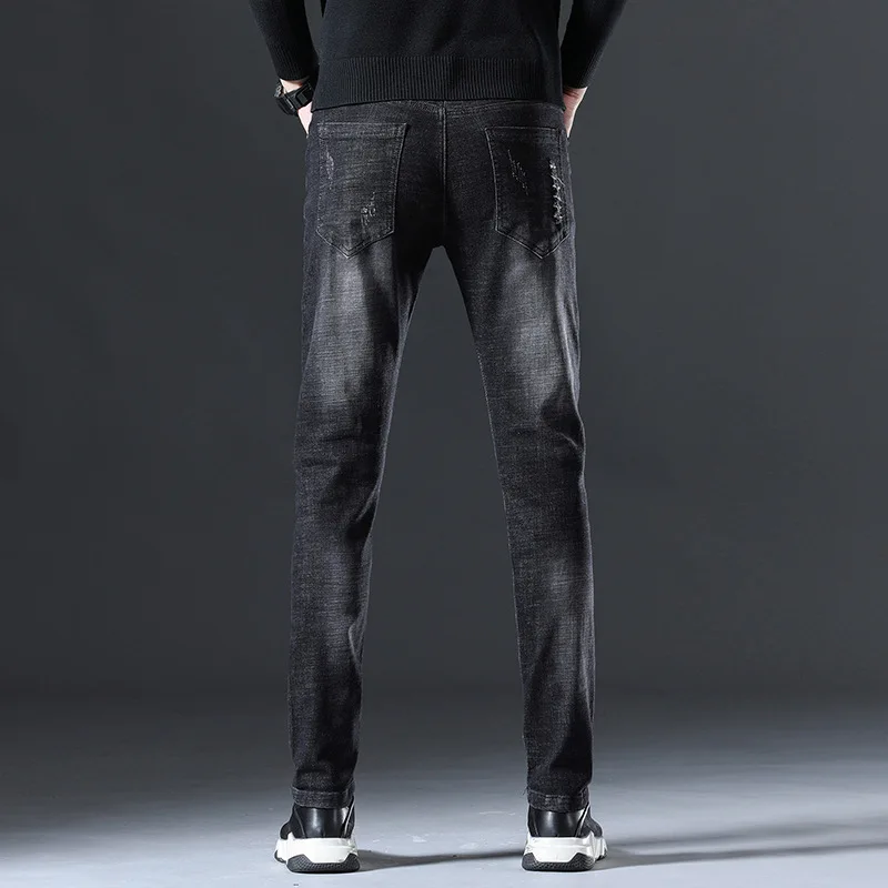 Autumn New Style with Holes Jeans Men's Trend Korean-style Elasticity Slim Fit Pants Embroidered Labeling Patch Pants Men
Autumn New Style with Holes Jeans Men's Trend Korean-style Elasticity Slim Fit Pants Embroidered Labeling Patch Pants Men