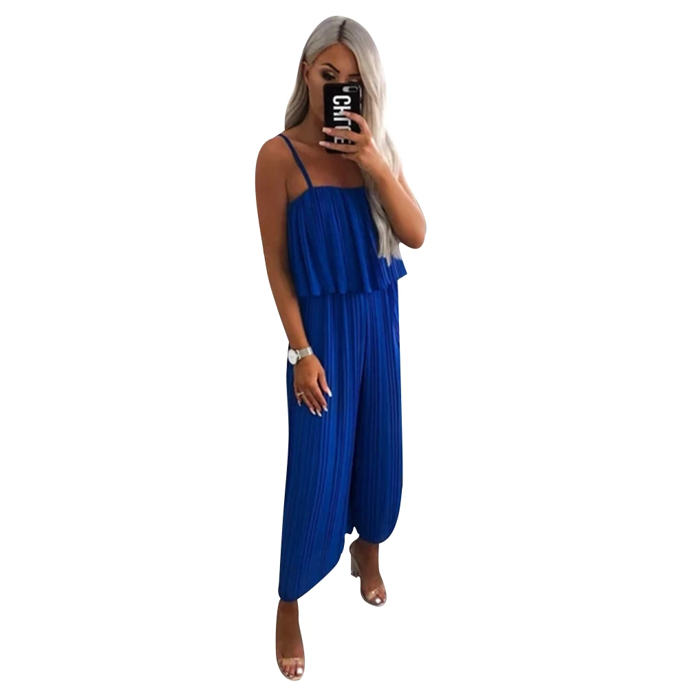 2020 Elegant Ruffle Sexy Spaghetti Strap Rompers Women Sets Sleeveless Backless Casual Wide Legs Jumpsuits Leotard Overall D30 
2020 Elegant Ruffle Sexy Spaghetti Strap Rompers Women Sets Sleeveless Backless Casual Wide Legs Jumpsuits Leotard Overall D30