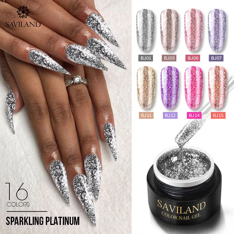 SAVILAND Sparkling Platinum Nail Gel 6ml Starry Sky Glitter Soak Off UV Gel Lacquer Long-Lasting Varnishes Shining Nail Manicure
SAVILAND Sparkling Platinum Nail Gel 6ml Starry Sky Glitter Soak Off UV Gel Lacquer Long-Lasting Varnishes Shining Nail Manicure
