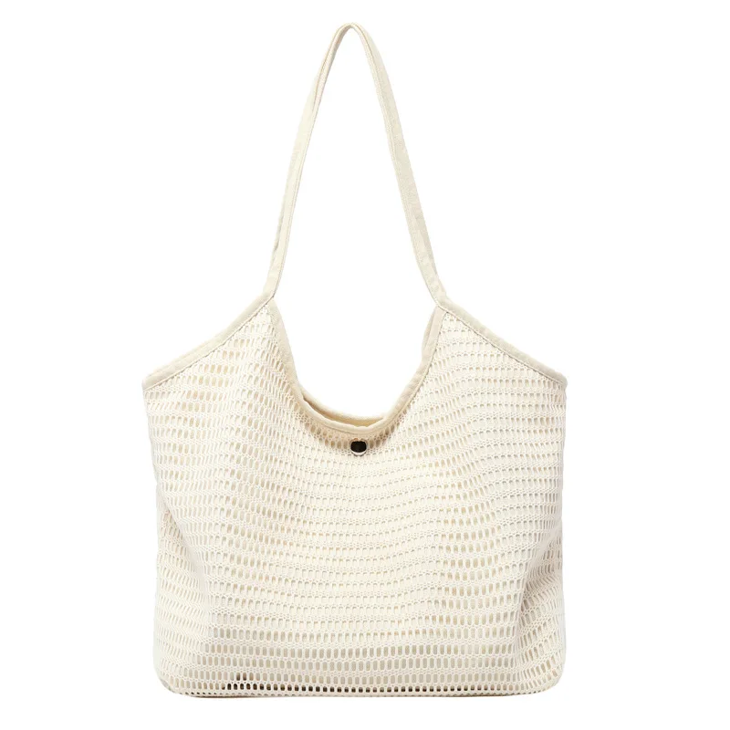 Ougger Big Handbag Women Shoulder Bags Summer White Canvas Simple Latest Model Half Moon Bag with Hollow Out for Beach 
Ougger Big Handbag Women Shoulder Bags Summer White Canvas Simple Latest Model Half Moon Bag with Hollow Out for Beach