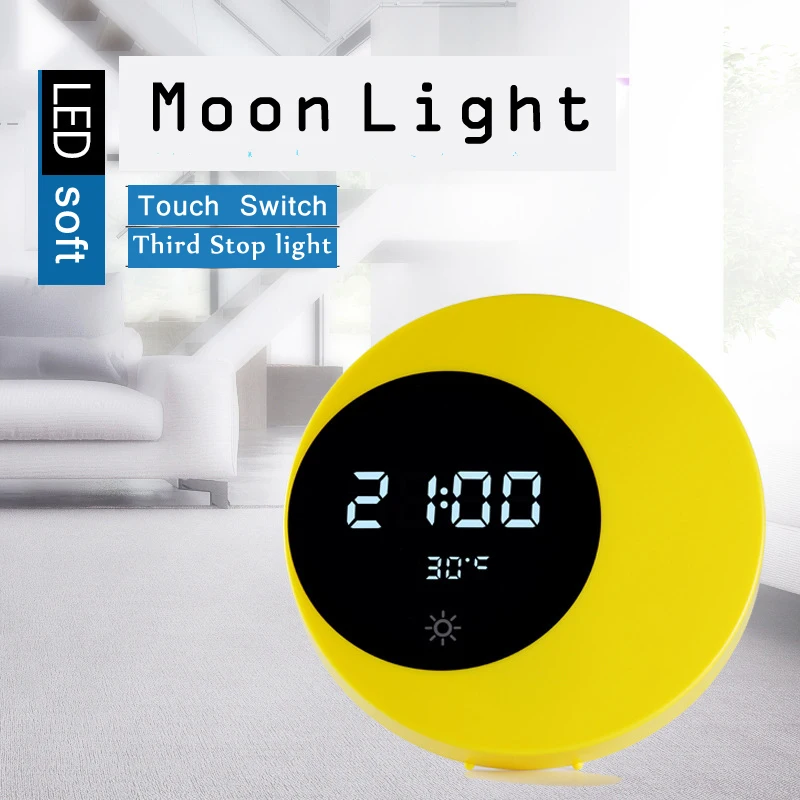 LED Moon Digital Table Clock Alarm clock Silent Movement Wall Clock Nightlight For Home Living Decorations Desk clock
LED Moon Digital Table Clock Alarm clock Silent Movement Wall Clock Nightlight For Home Living Decorations Desk clock