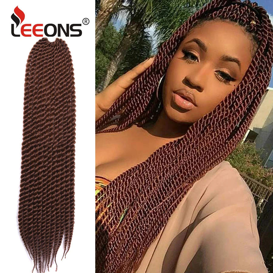Leeons вязаные крючком Сенегальские крученые косички для волос Синтетические