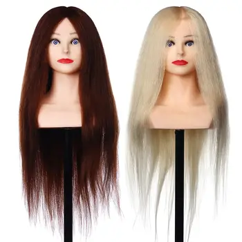Hairdressing Mannequin Head With 90% Natural Human Hair For Hairstyles Hairdressers Curling Practice Training Head 26 Inches 
Hairdressing Mannequin Head With 90% Natural Human Hair For Hairstyles Hairdressers Curling Practice Training Head 26 Inches