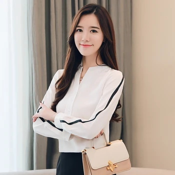 COIGARSAM Work Chiffon Full Sleeve blouse women New Spring blusas womens tops and blouses White 3380 
COIGARSAM Work Chiffon Full Sleeve blouse women New Spring blusas womens tops and blouses White 3380