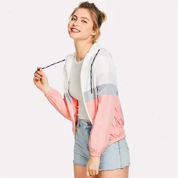 Color Jacket Block Elastic Waist Regular Drawstring Fashion Multicolor Zipper Woman Clothing Jacket Spring Ladies Drop Shipping
Color Jacket Block Elastic Waist Regular Drawstring Fashion Multicolor Zipper Woman Clothing Jacket Spring Ladies Drop Shipping