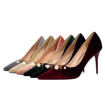 Suede Pointed Toe Stiletto Pear Heels Dress Pumps Shallow Slip-on 8/10/12cm Ultra High Heel Banquet Shoes Green Zapatos Mujer
Suede Pointed Toe Stiletto Pear Heels Dress Pumps Shallow Slip-on 8/10/12cm Ultra High Heel Banquet Shoes Green Zapatos Mujer