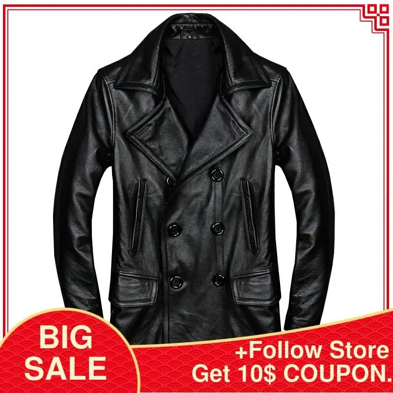 2020 Black Men Double Breasted Casual Leather Jacket Plus Size XXXXL Genuine Cowhide Russian Spring Leather Coat FREE SHIPPING
2020 Black Men Double Breasted Casual Leather Jacket Plus Size XXXXL Genuine Cowhide Russian Spring Leather Coat FREE SHIPPING