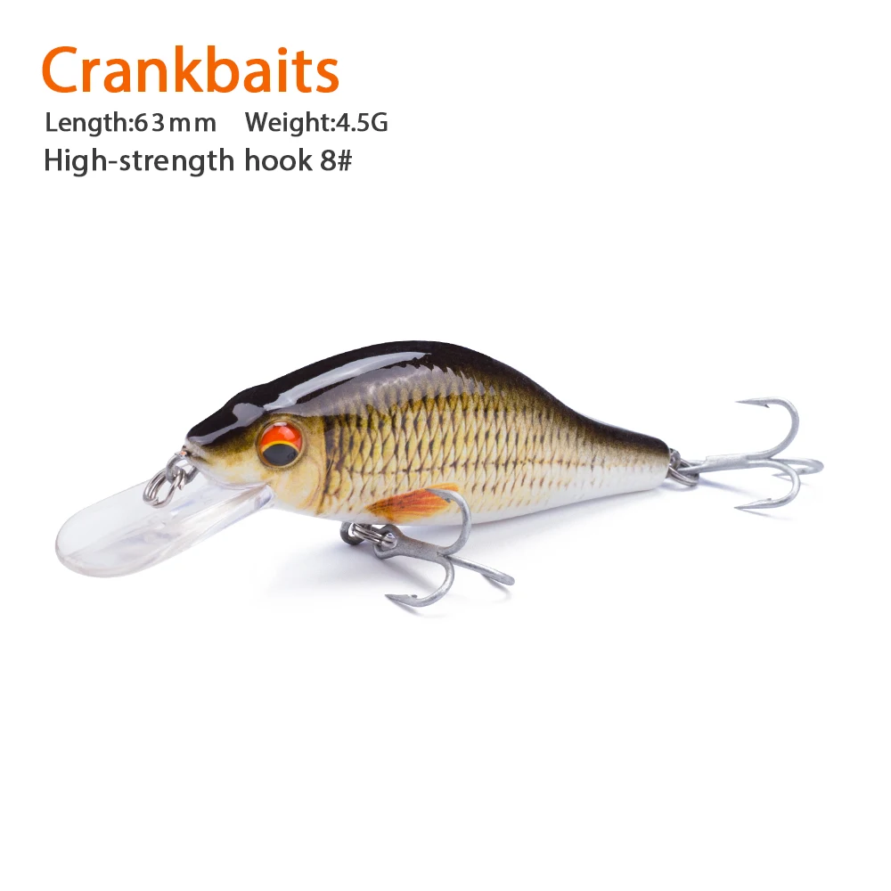 Hanlin Mini Minnow 63mm/4.5g Fishing Lure Lifelike Artificial Crankbait Hard Fish Bait Floating Hard Bait Wobbler Bass Tackle
Hanlin Mini Minnow 63mm/4.5g Fishing Lure Lifelike Artificial Crankbait Hard Fish Bait Floating Hard Bait Wobbler Bass Tackle