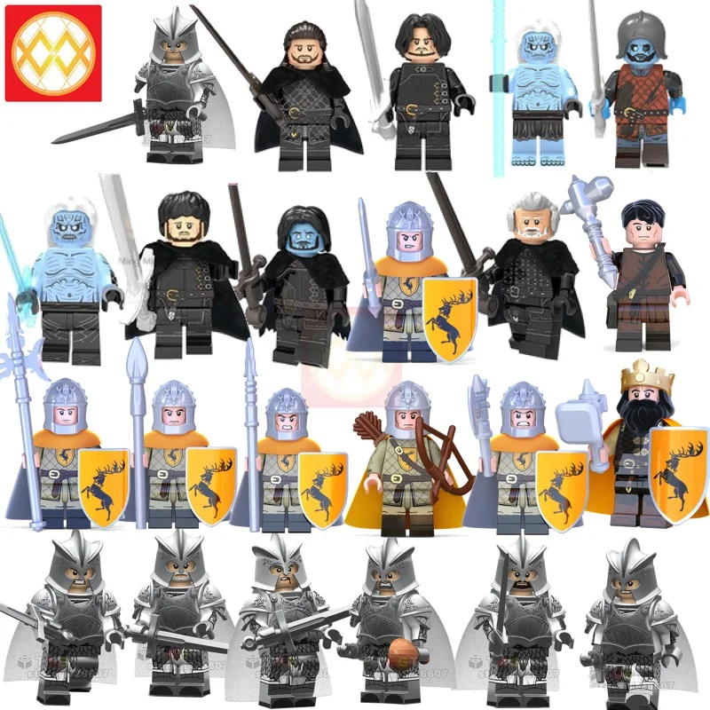 Building Blocks Game of Thrones John Snow Baratheon Silver Gold Knight Soldiers Baratheon Sword Infantry Ice and Fire Toy KT1029
Building Blocks Game of Thrones John Snow Baratheon Silver Gold Knight Soldiers Baratheon Sword Infantry Ice and Fire Toy KT1029