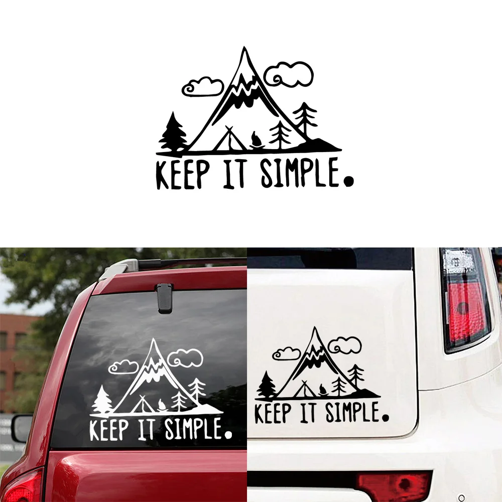 Фото Mountain KEEP IT SINMPLE Frase Stickers For Car Decor Sticker Body Side Quote Decals Diy Your Own Personalized Decal | Автомобили и