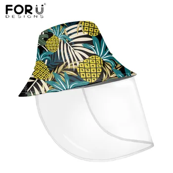 FORUDESIGNS New Fashion Women Bucket Hat Tropical Pineapple Printed With Eye Protect Masks Cover Sun Caps Fashion Casquette 
FORUDESIGNS New Fashion Women Bucket Hat Tropical Pineapple Printed With Eye Protect Masks Cover Sun Caps Fashion Casquette