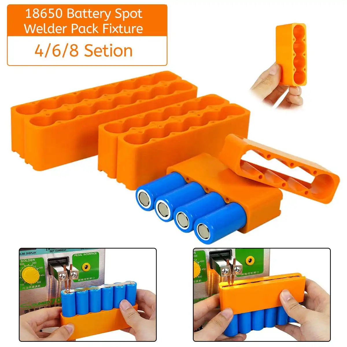 4/6/8 Section 18650 Battery Spot Welder Pack Fixture Single Row Lithium Battery Spot Welding Batteries Pocket for 18650
4/6/8 Section 18650 Battery Spot Welder Pack Fixture Single Row Lithium Battery Spot Welding Batteries Pocket for 18650