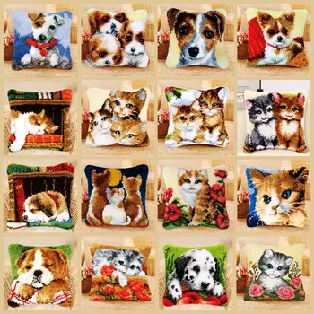 Latch Hook Cat and Dog Pattern Pillow Latch Hook Cute Animal Serie Latch Hook Kit Package Pillow European and American Style DIY
Latch Hook Cat and Dog Pattern Pillow Latch Hook Cute Animal Serie Latch Hook Kit Package Pillow European and American Style DIY