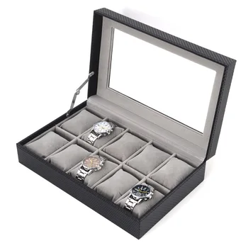 10 slots luxury fashion men home black color carbon fiber watch box top quality watch storage box for men Watches 200803-23
10 slots luxury fashion men home black color carbon fiber watch box top quality watch storage box for men Watches 200803-23
