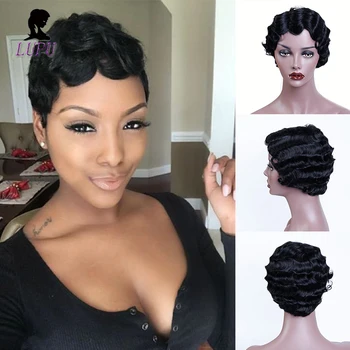 LUPU Natural Black Synthetic Short Finger Waves Wigs Heat Resistant Fiber African Afro Hair For Women
LUPU Natural Black Synthetic Short Finger Waves Wigs Heat Resistant Fiber African Afro Hair For Women