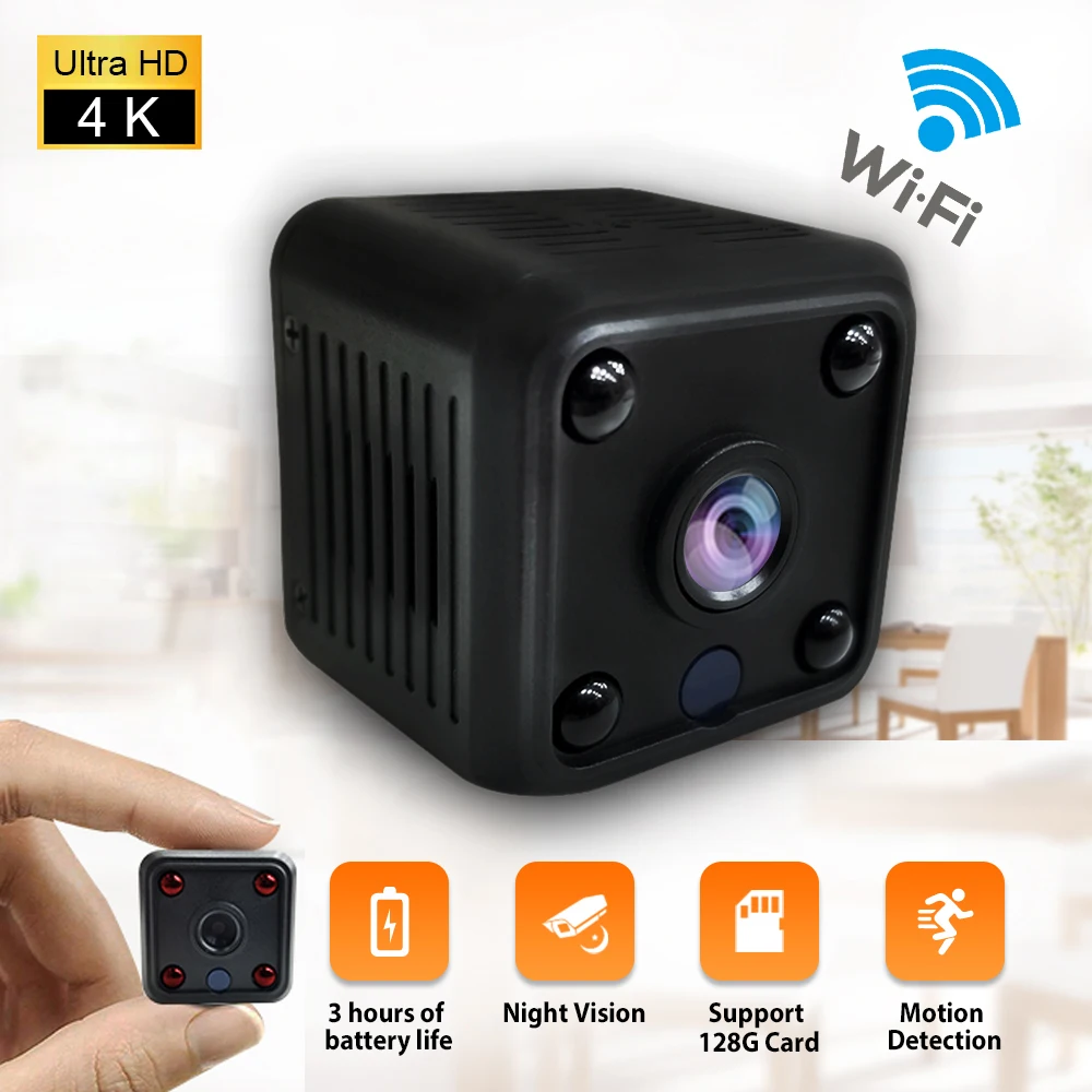 4K Mini WIFI Camera Rechargeable IP Camera 1080P Night Vision Baby Monitor with Microphone Playback Security Wireless Cameras
4K Mini WIFI Camera Rechargeable IP Camera 1080P Night Vision Baby Monitor with Microphone Playback Security Wireless Cameras