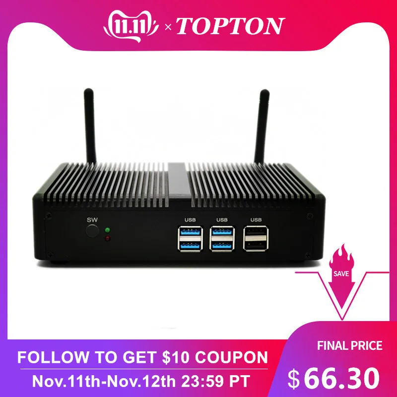 Topton Fanless Mini PC Nuc Intel i7/i5 7200U i3 7100U DDR3L MemoryWindows 10 Linux Desktop Computer 300M WiFi 4K HTPC HDMI VGA
Topton Fanless Mini PC Nuc Intel i7/i5 7200U i3 7100U DDR3L MemoryWindows 10 Linux Desktop Computer 300M WiFi 4K HTPC HDMI VGA