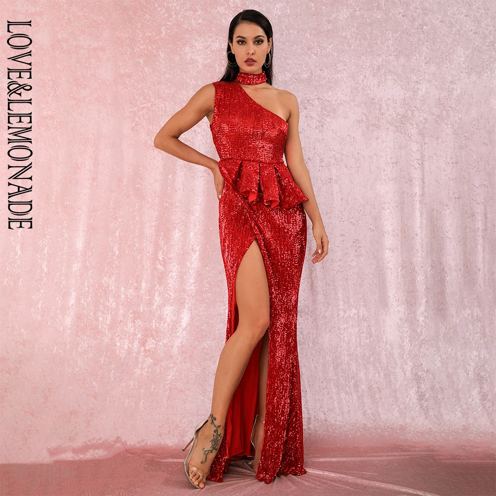LOVE&LEMONADE A/W Sexy Red Halter Strapless Shoulders Ruffled Split Elastic Sequins Sleeveless Party MAXI Dress LM81953
LOVE&LEMONADE A/W Sexy Red Halter Strapless Shoulders Ruffled Split Elastic Sequins Sleeveless Party MAXI Dress LM81953
