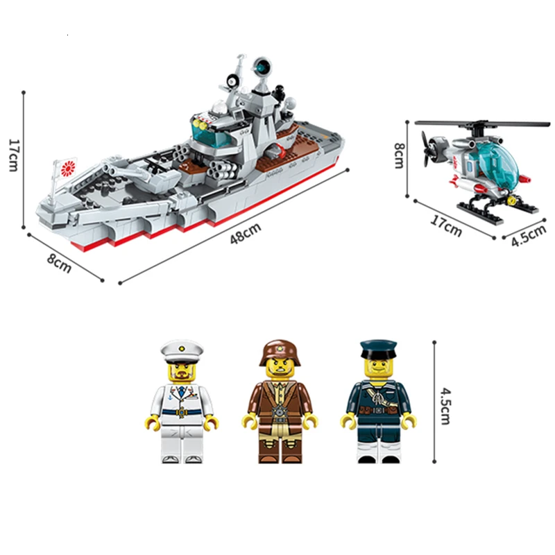 ENLIGHTEN-Military-War-Destroyer-Attack-Boat-Special-Forces-Figures-Building-Blocks-Sets-Bricks-Kids-Toys-Compatible