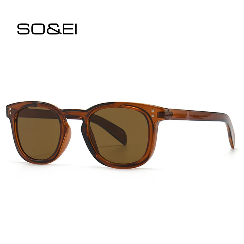 SO&EI Retro Square Sunglasses Women Fashion Tea Pink Shades UV400 Men Clear Champagne Glasses Frame Rivet Decoration Sun Glasses
SO&EI Retro Square Sunglasses Women Fashion Tea Pink Shades UV400 Men Clear Champagne Glasses Frame Rivet Decoration Sun Glasses