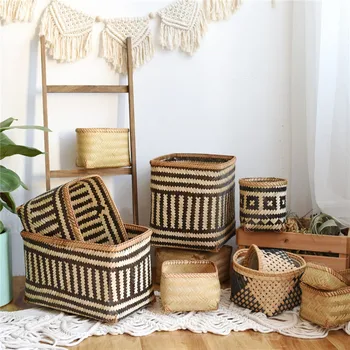 Hand-woven Bamboo Storage Baskets Home Decorative Organizer Rattan Garden Flower Pot Large Capacity Dirty Laundry Basket Hamper
Hand-woven Bamboo Storage Baskets Home Decorative Organizer Rattan Garden Flower Pot Large Capacity Dirty Laundry Basket Hamper