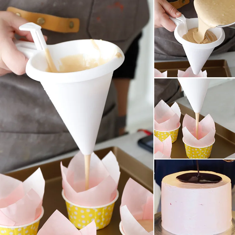 Candy Cream Funnel Batter Dispenser Hand Holding Chocolate Pastry Mold Kitchen Tools Baking Cookice Accessories Cake Decorating
Candy Cream Funnel Batter Dispenser Hand Holding Chocolate Pastry Mold Kitchen Tools Baking Cookice Accessories Cake Decorating