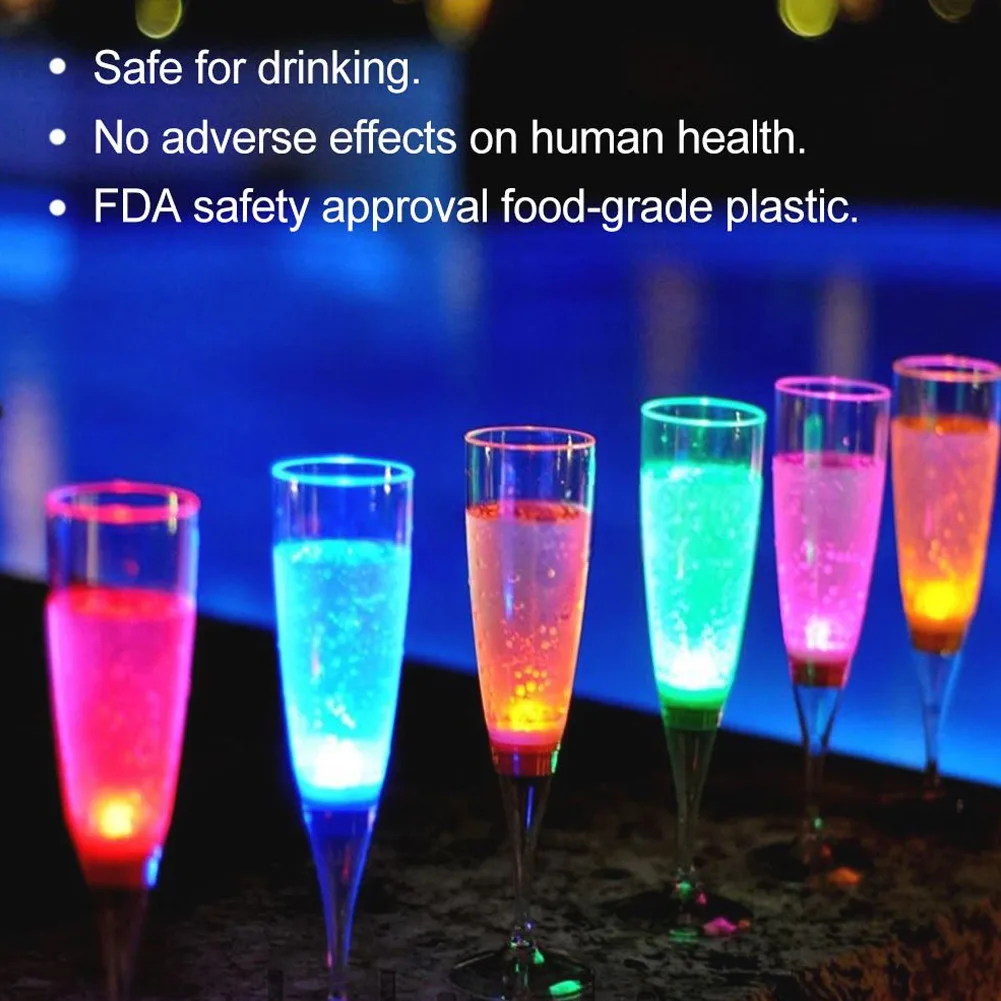 6 Pcs LED Wine Champagne Flute Glasses Water Liquid Activated Flashing Light-up Cups VJ-Drop
6 Pcs LED Wine Champagne Flute Glasses Water Liquid Activated Flashing Light-up Cups VJ-Drop