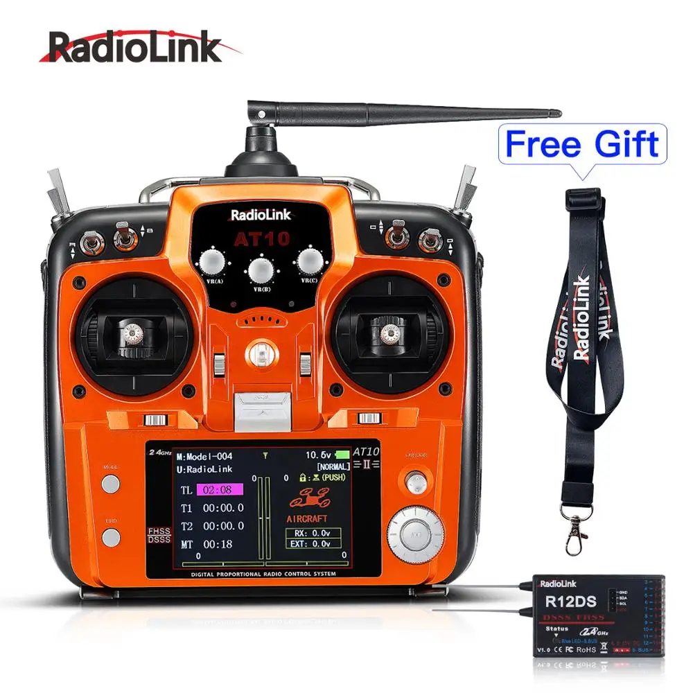 Radiolink AT10II 12CH RC Transmitter and Receiver R12DS 2.4GHz DSSS&FHSS Radio Remote Controller for RC Drone/ Fixed Wing
Radiolink AT10II 12CH RC Transmitter and Receiver R12DS 2.4GHz DSSS&FHSS Radio Remote Controller for RC Drone/ Fixed Wing
