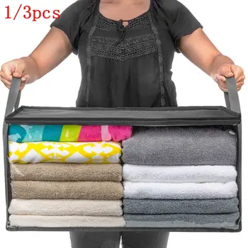 1/3pcs Foldable Storage Box Portable Clothes Organizer Tidy Pouch Suitcase Home Storage Quilt Storage Container Bag Non-woven
1/3pcs Foldable Storage Box Portable Clothes Organizer Tidy Pouch Suitcase Home Storage Quilt Storage Container Bag Non-woven