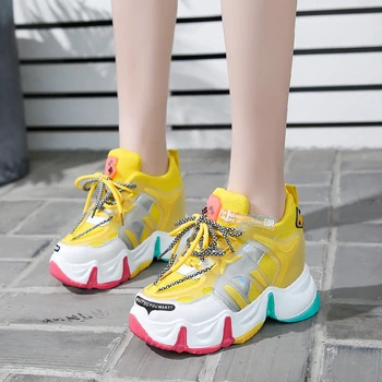 Women Chunky Sneakers 2020 Fashion Platform Sneakers Ladies Brand Wedges Dad Shoes Woman Mesh Breathable Casual Shoes 9cm 
Women Chunky Sneakers 2020 Fashion Platform Sneakers Ladies Brand Wedges Dad Shoes Woman Mesh Breathable Casual Shoes 9cm