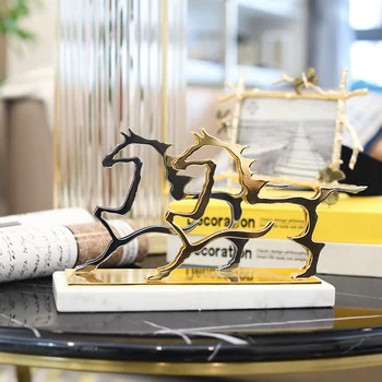Pair Of Running Metal Gold Silver Horses Profile Home Decor Accessories Figurine Living Room Ornament Objects Office Marble Gift
Pair Of Running Metal Gold Silver Horses Profile Home Decor Accessories Figurine Living Room Ornament Objects Office Marble Gift