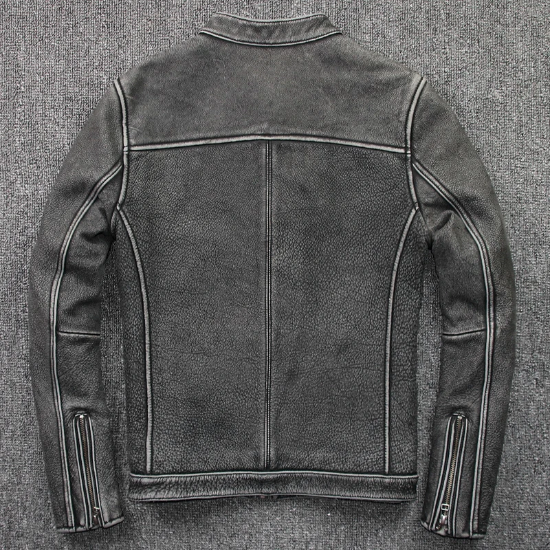 Genuine Cow Leather Jacket Men Short Spring Retro Cowhide Coat Motorcycle Men's Leather Jackets Real Leather 805 KJ1439
Genuine Cow Leather Jacket Men Short Spring Retro Cowhide Coat Motorcycle Men's Leather Jackets Real Leather 805 KJ1439