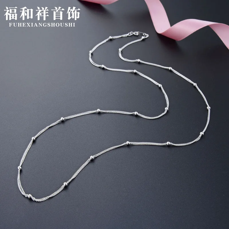 

Hot Selling Accessories Korean-style 030 Car Sideways Bag 3.0 Beads 1: 1s925 Sterling Silver Necklace Women's Choker