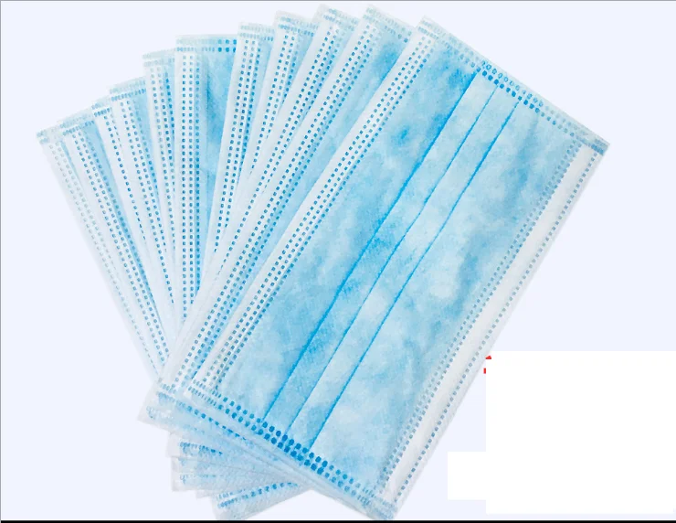 Adult three-layer disposable masks 50 pieces of melt-blown cloth dustproof haze spray pollen masks