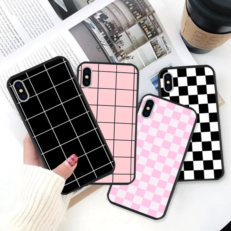 GYKZ клетчатый чехол для телефона iPhone 11 Pro XS MAX XR X 7 8 6 Plus SE 2020 сетчатый жесткий
