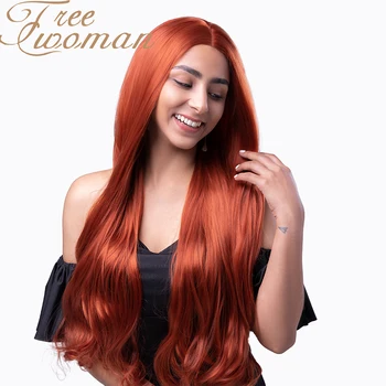 FREEWOMAN Long Wavy Synthetic Wig 24in Orange Middle Part WIth Natural Hairline Women Wigs Heat Resistant Fiber Party Hair
FREEWOMAN Long Wavy Synthetic Wig 24in Orange Middle Part WIth Natural Hairline Women Wigs Heat Resistant Fiber Party Hair