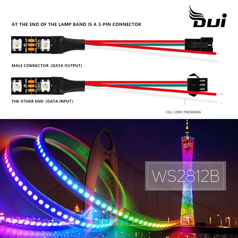 WS2812B magic LED single point control light band 5V full color 5050 patch built-in IC light strip blinding soft light bar
WS2812B magic LED single point control light band 5V full color 5050 patch built-in IC light strip blinding soft light bar