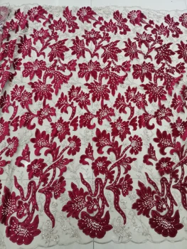 Newest design handmade beads sequins velvet embroidery lace fabric gold with wine color wholesale factory price free shipping
Newest design handmade beads sequins velvet embroidery lace fabric gold with wine color wholesale factory price free shipping