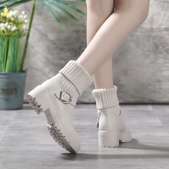 2020 Spring Shoes Women Martin Boots British Style Fashion Brand Ladies Chunky footware Female botas mujer Black Boots Patchwork
2020 Spring Shoes Women Martin Boots British Style Fashion Brand Ladies Chunky footware Female botas mujer Black Boots Patchwork
