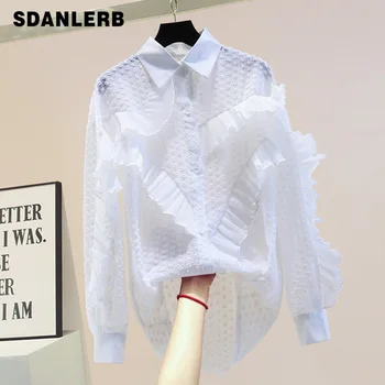 Ruffled Shirt for Women Summer Loose White Shirts Top Temperament Polka Dot Pleated Chiffon Blouse Office Lady's Tops Blusa
Ruffled Shirt for Women Summer Loose White Shirts Top Temperament Polka Dot Pleated Chiffon Blouse Office Lady's Tops Blusa
