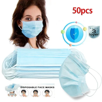 Hot Sale 50 Pcs/pack Solid Color Face Mask Non-Woven Disposable Protective Masks Anti-Dust 3 Layers Earloops Masks
Hot Sale 50 Pcs/pack Solid Color Face Mask Non-Woven Disposable Protective Masks Anti-Dust 3 Layers Earloops Masks