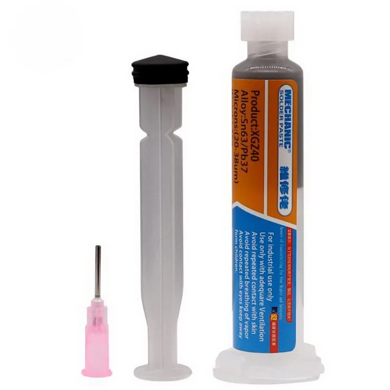 Mechanic 1PC High quality 10CC Tin Soldering XG-Z40 Lead Solder Paste with Syringe for Mobile Phone SMD PCB Repair
Mechanic 1PC High quality 10CC Tin Soldering XG-Z40 Lead Solder Paste with Syringe for Mobile Phone SMD PCB Repair