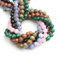 4/6/8/10/12mm Crystal Agaat Turkoois Aventurnes Unakites Stenen Kralen voor Sieraden Maken 15 Inch DIY Maken Armbanden(China)